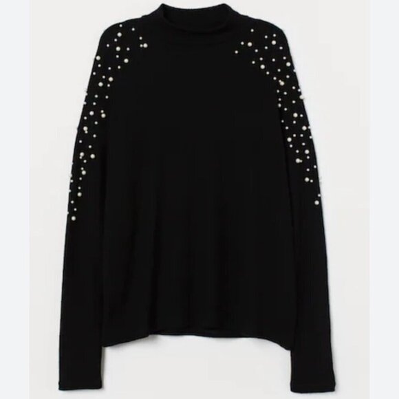 H&M Black Peal Long Sleeve Top - Picture 2 of 10